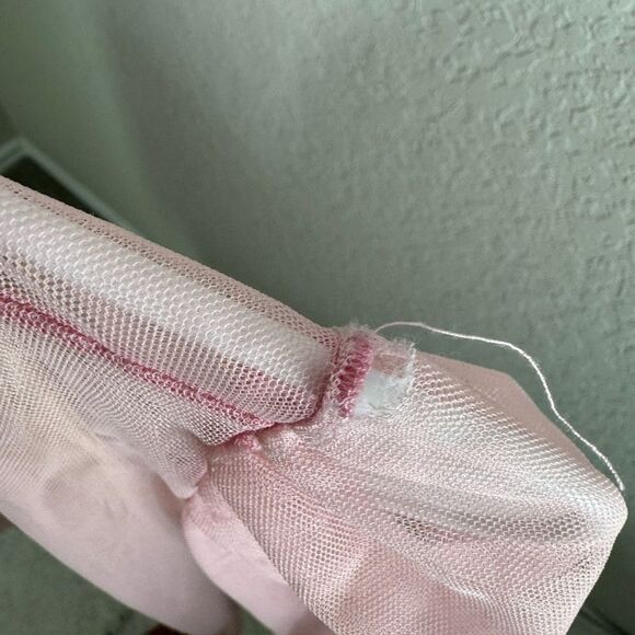 Staud Sheer Tulle Shift Dress w/Beaded Bell Sleeves Nude Lining Size XS - Picture 8 of 12